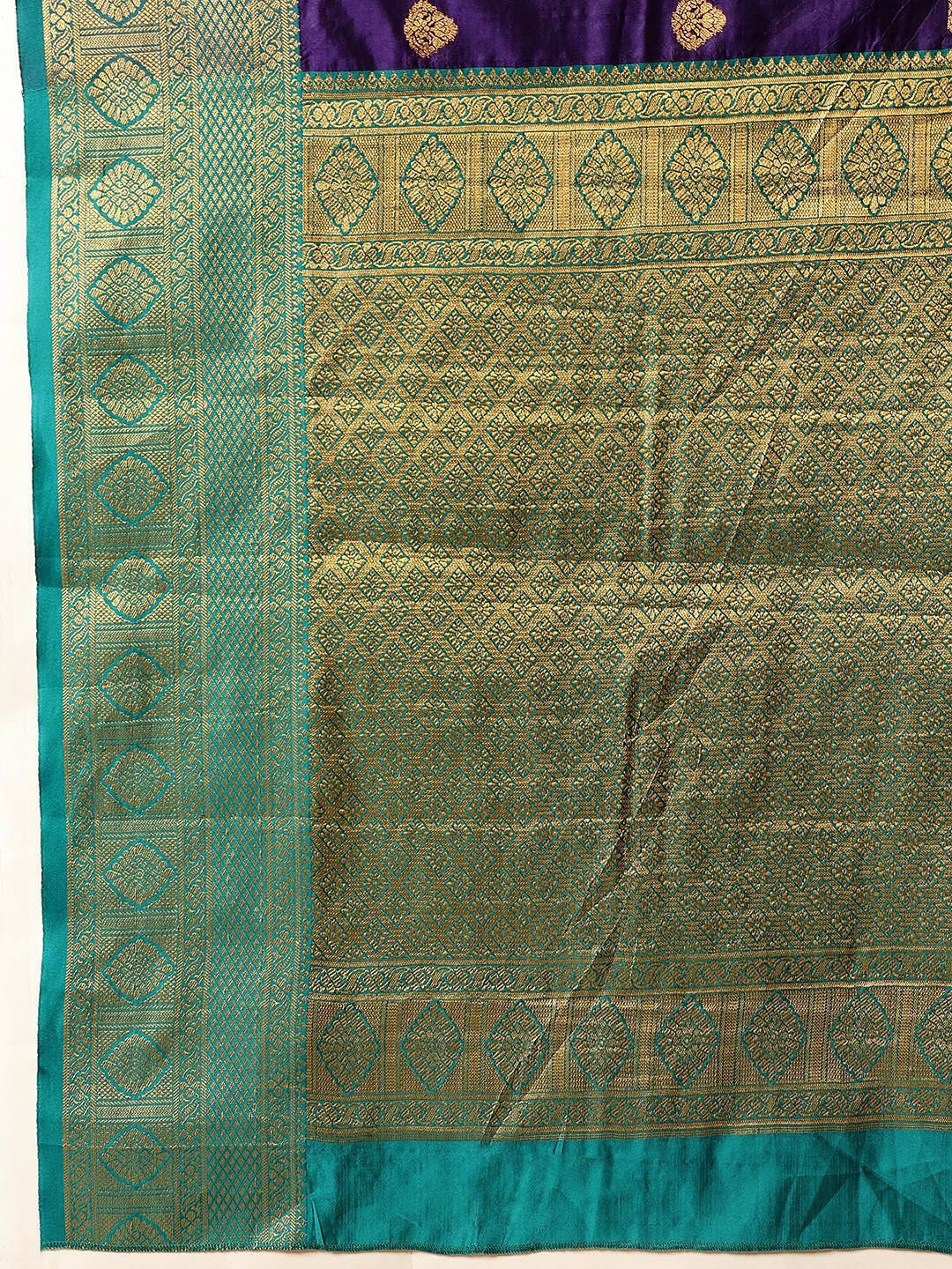 Silk Land Kanjivaram Silk Zari Woven Big Border Saree