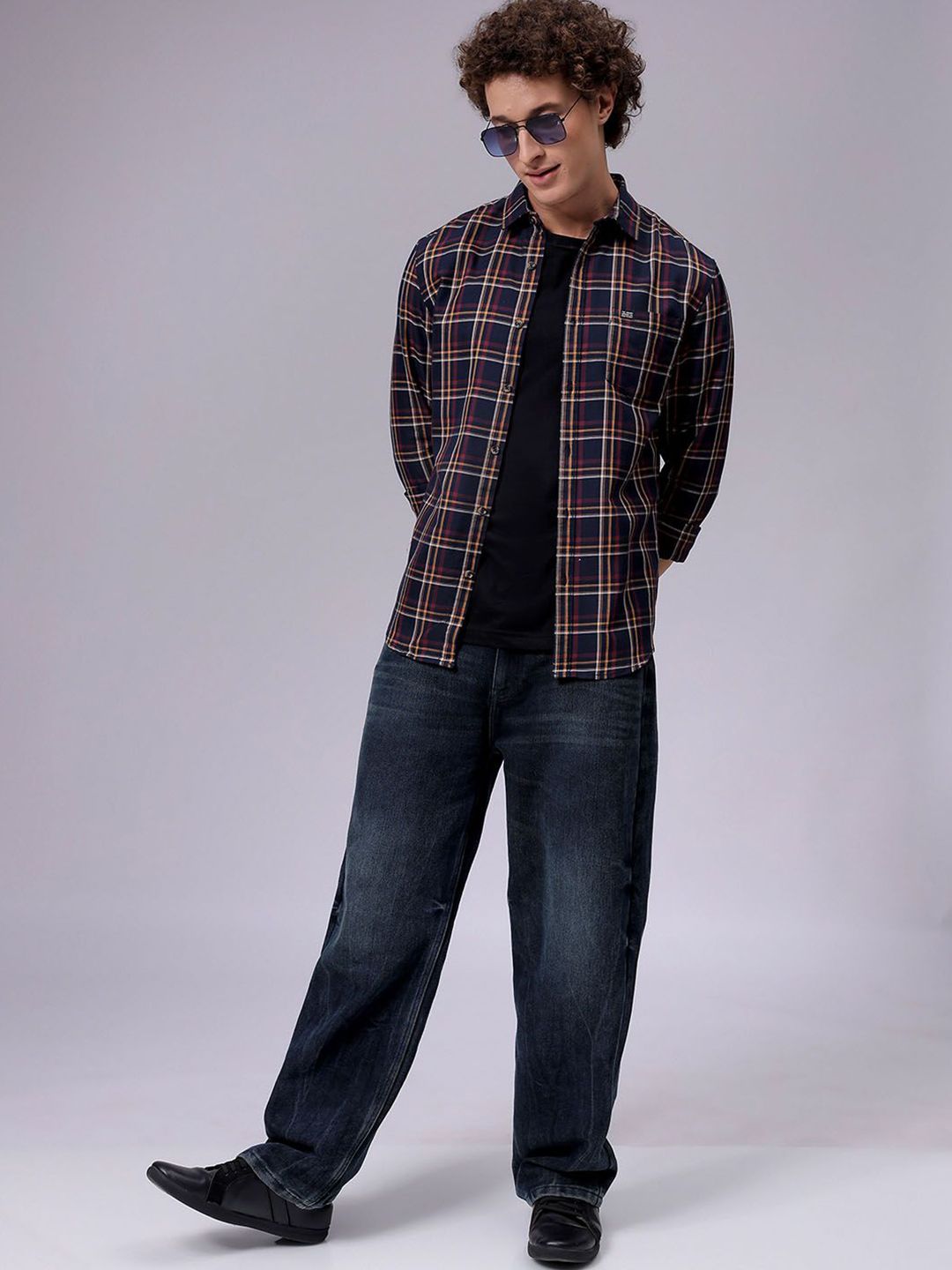 The Indian Garage Co Men Opaque Checked Cotton Casual Shirt