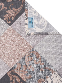 KLOTTHE Bercetak Kelabu & Putih Cadar Single 300 TC Dengan Sarung Bantal- 2.25 m x 1.5 m