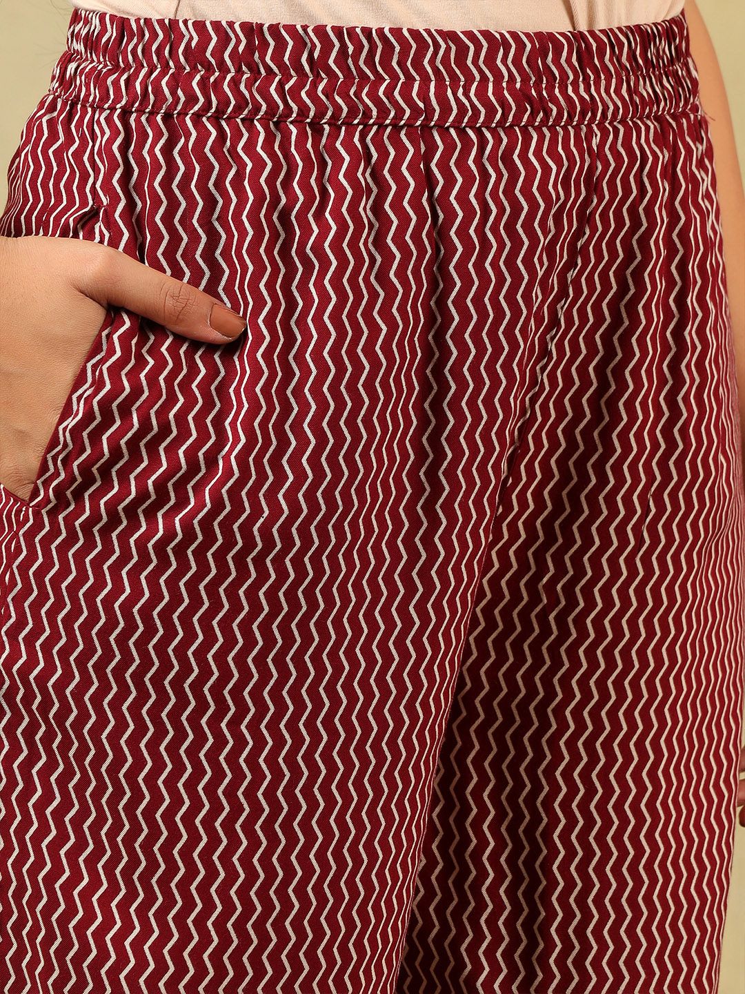 Kurta Kapas Tulen Bercetak Wanita Mamicha dengan Seluar