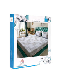 Myntra Elegant Homes Motif Etnik Kelabu Policotton 300 TC Cadar Halus King dengan 2 Sarung Bantal-98 x 89 inci