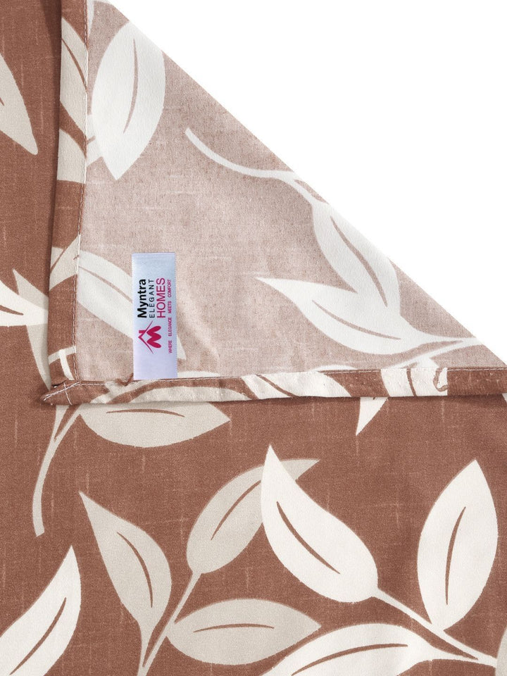 Myntra Elegant Homes Coklat & Putih Bunga Bercetak Set Cadar King 300 TC 2.50 m x 2.25 m