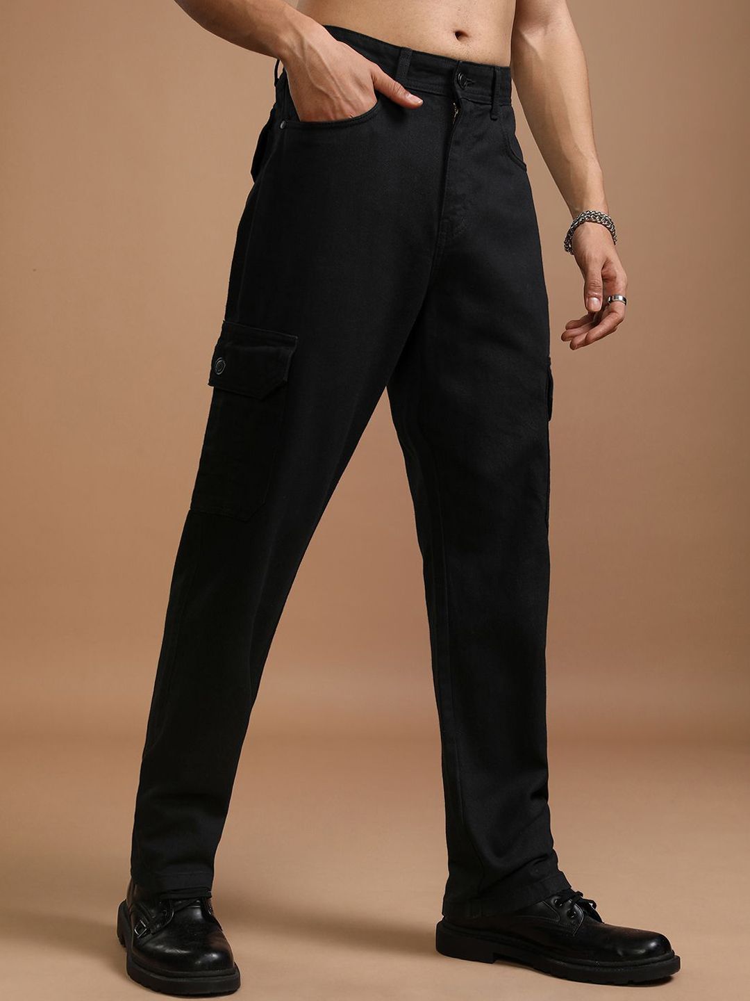 HIGHLANDER Men Straight Fit Mid-Rise  Cotton Jeans