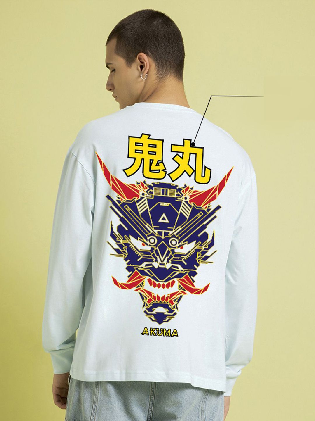 Bewakoof Men Ice Melt Akuma Graphic Printed Round Neck Pure Cotton Oversized T-shirt