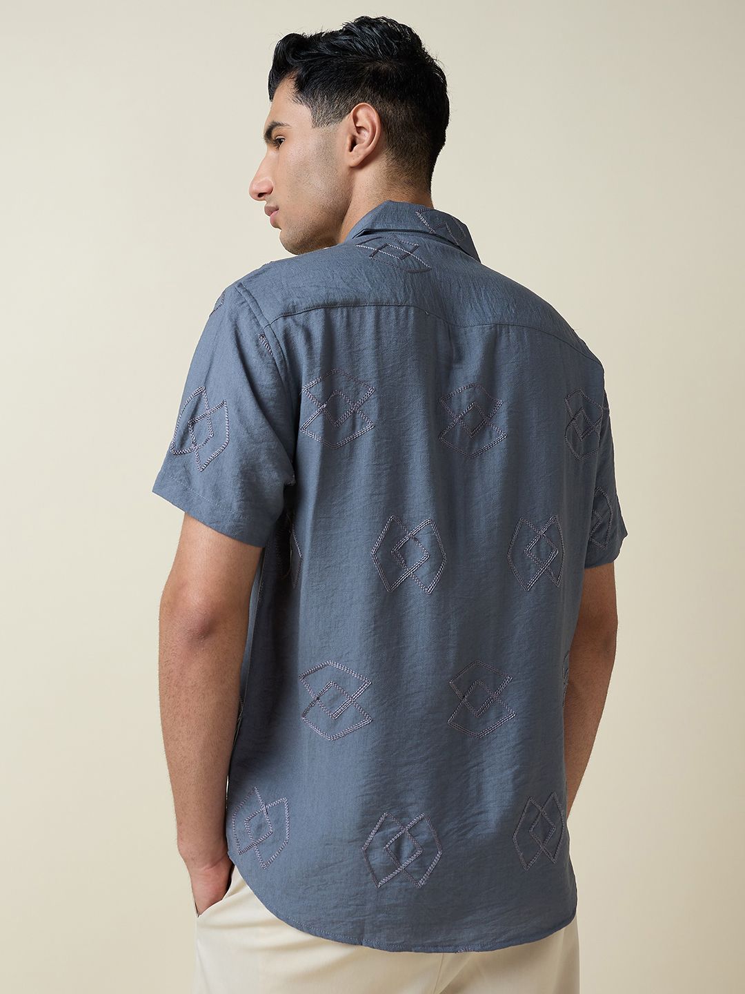 Thomas Scott Men Embroidered Regular Fit Casual Shirt