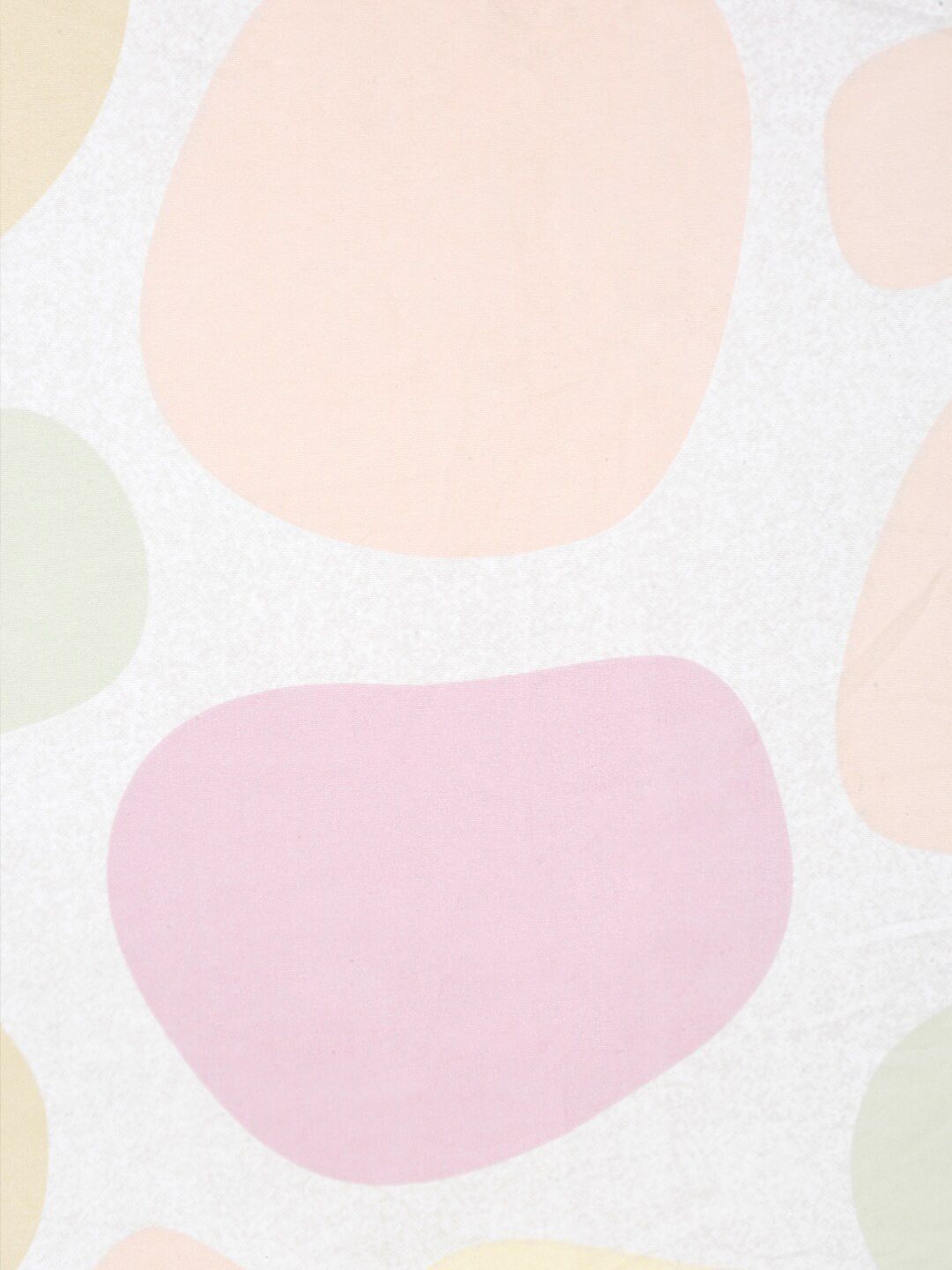 KLOTTHE Teen Pink Abstract Printed Fitted 300 TC Double King Bedsheet with 2 Pillow Covers