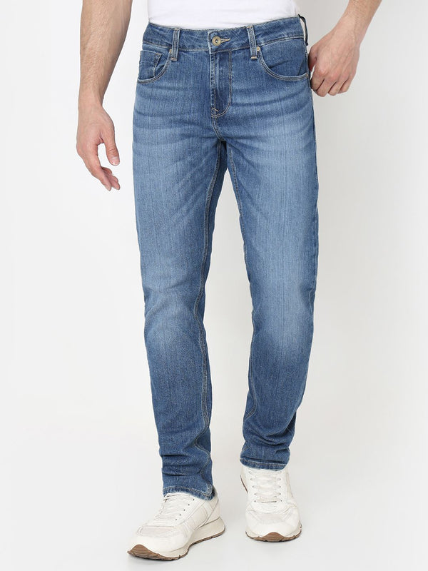 SPYKAR Non-Stretchable Narrow Slim Fit Low-Rise Light Fade Pure Cotton Jeans