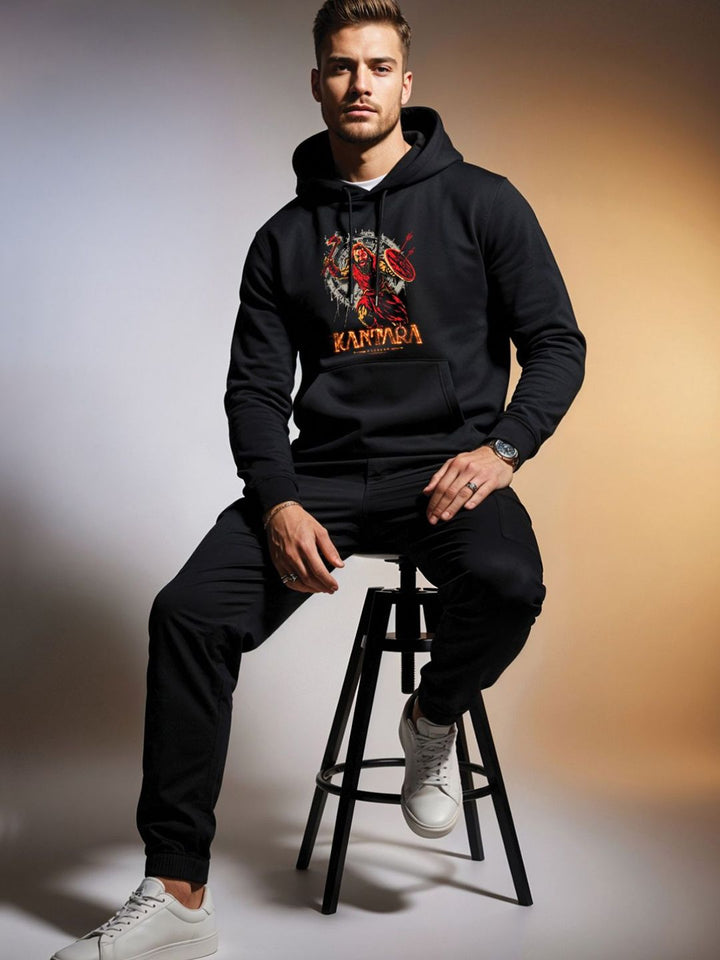 ADRO Men Kantara Printed Hooded Sweatshirt