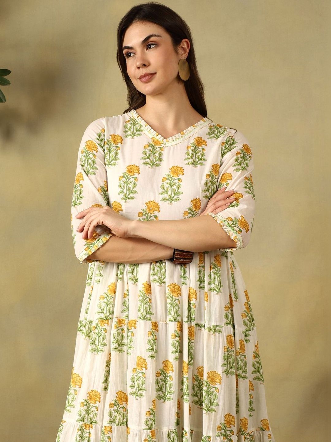 Mamicha Floral Print A-Line Maxi Dress