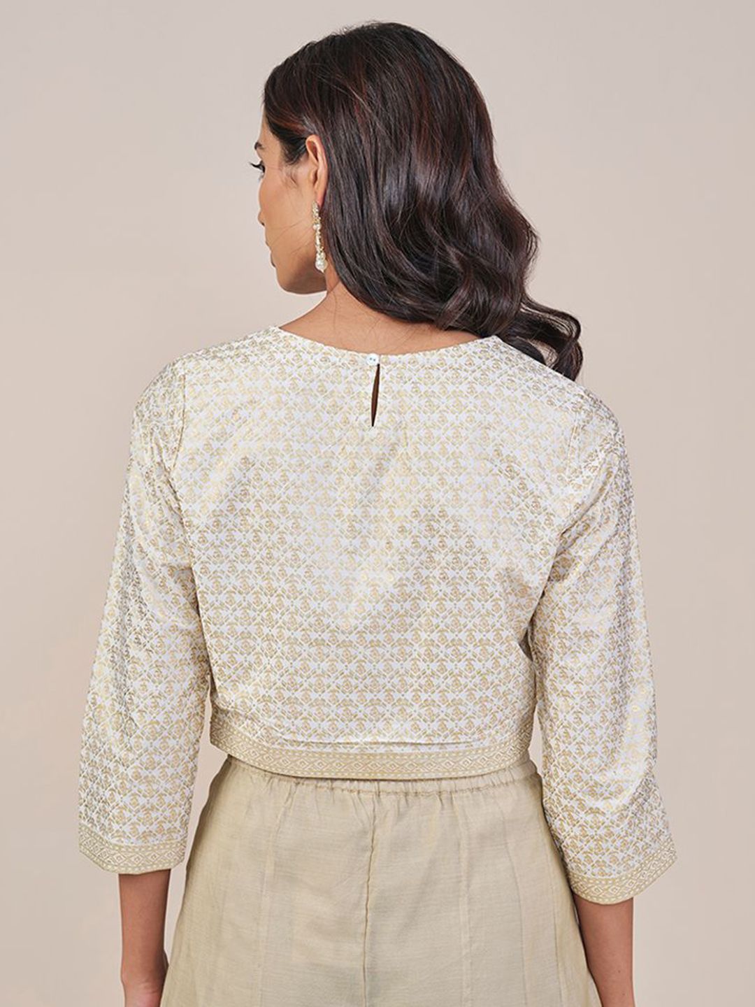 Global Desi Floral Print Wrap Crop Top