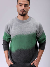The Indian Garage Co Men Acrylic Colourblocked Round Neck Full Sleeves Pullover Sweaters