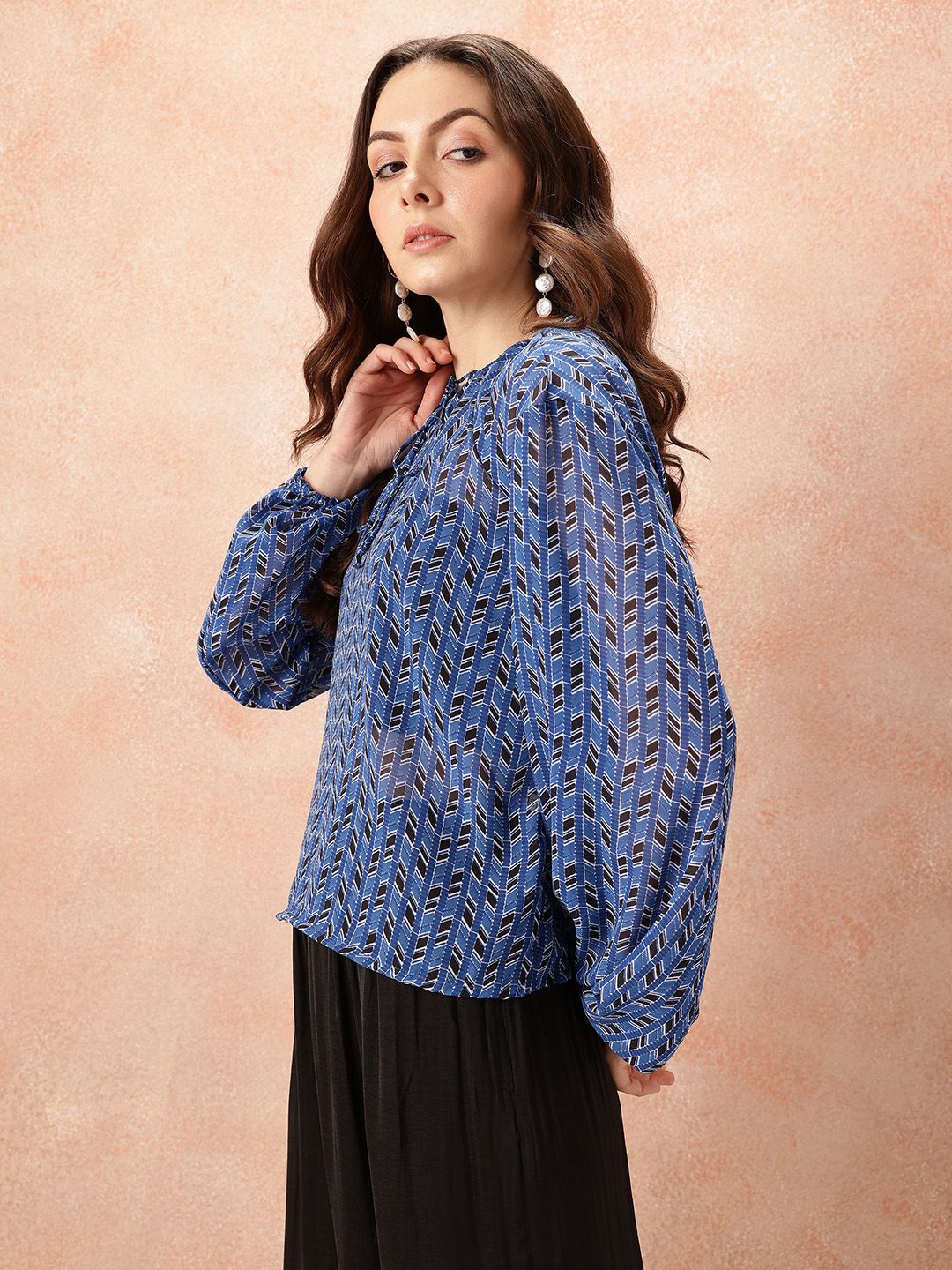 all about you Semi Sheer Tie-Ups Top
