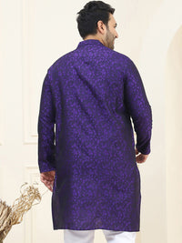 SOJANYA Plus Geometric Woven Design Mandarin Collar Long Sleeves Straight Kurta