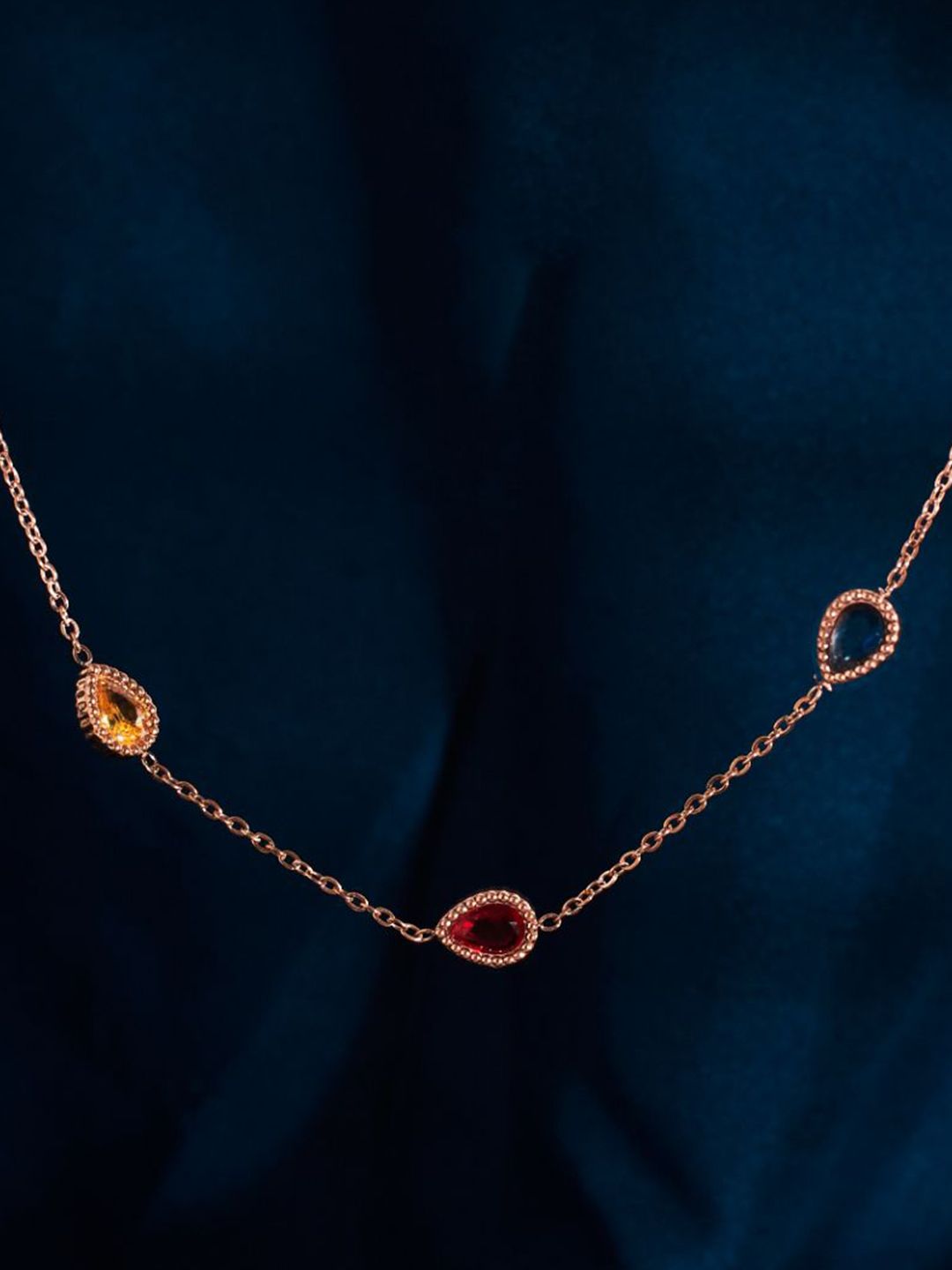 SALTY Stainless Steel Serenity Stone Studded Necklace