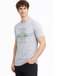 ADRO Typography Printed Round Neck Short Sleeves Regular Fit Pure Cotton T-shirt