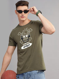ADRO Men Printed Raw Edge T-shirt