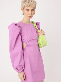 DressBerry Dare To Bare Power Shoulders Cut-Out Sheath Mini Dress