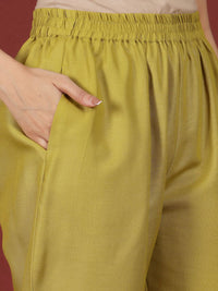 Varanga Round Neck Straight Kurta With Trousers
