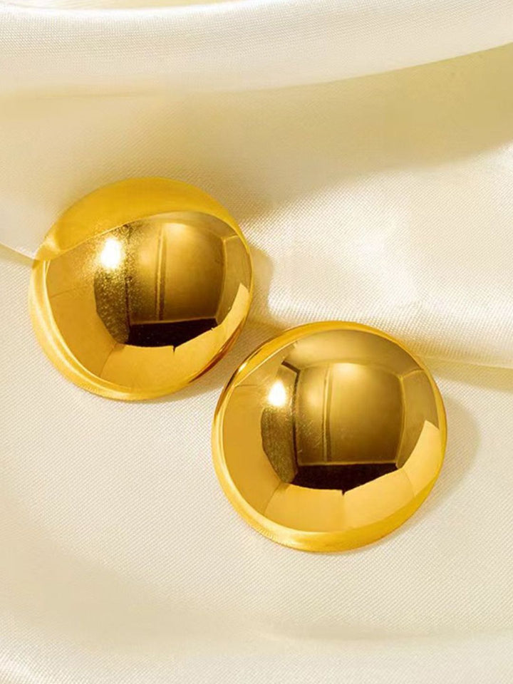 Anting-anting kancing kontemporari bersalut emas masin
