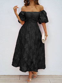 Semua Mengenai Anda Wanita Reka Bentuk Diri Sendiri Lengan Sleeve Fit & Flare Midi Dress
