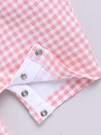 Moms Love Infant Boys Checked Pure Cotton Party Romper