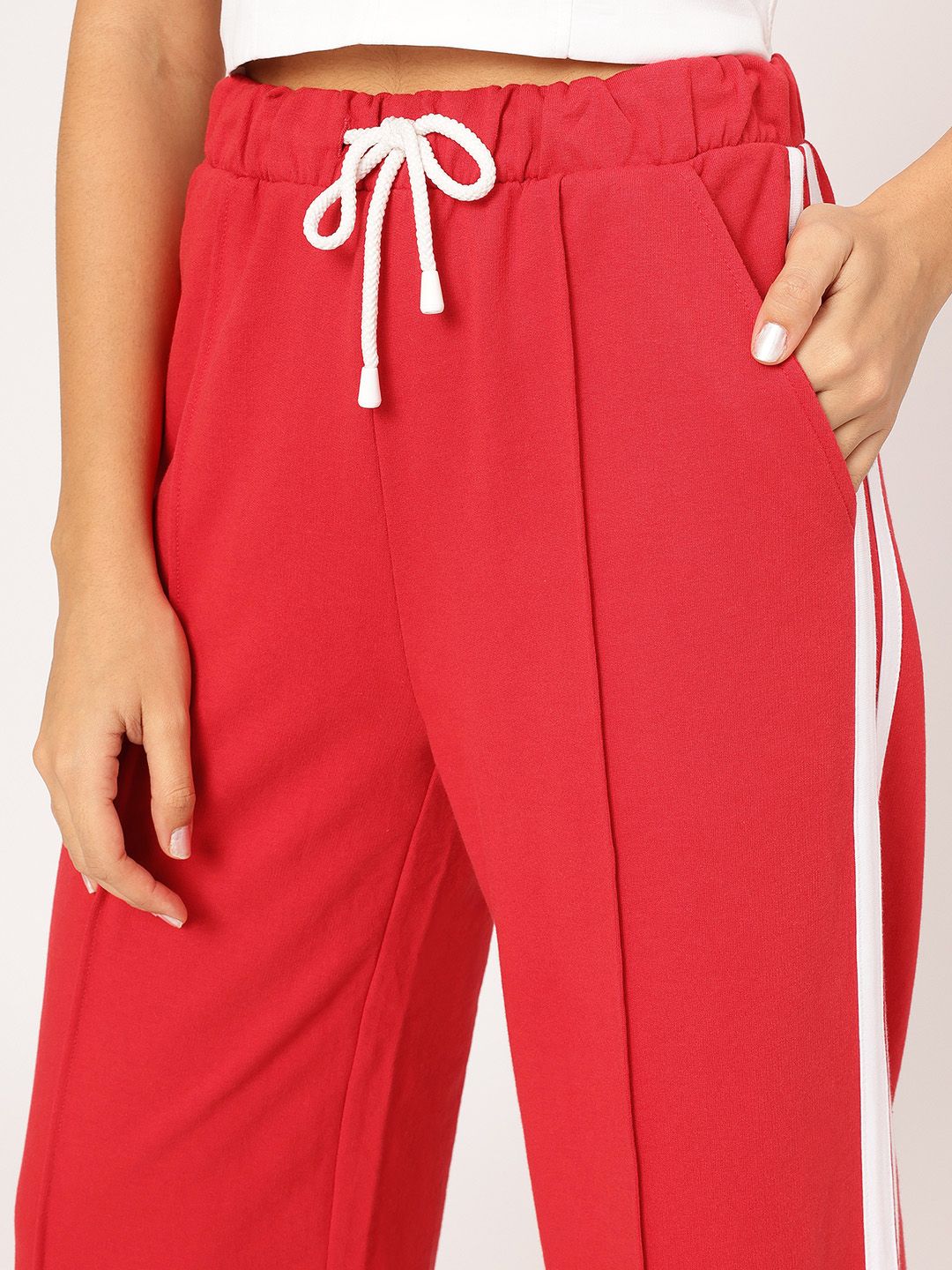 DressBerry Women Retro Flare Side Stripes Pleated Trousers