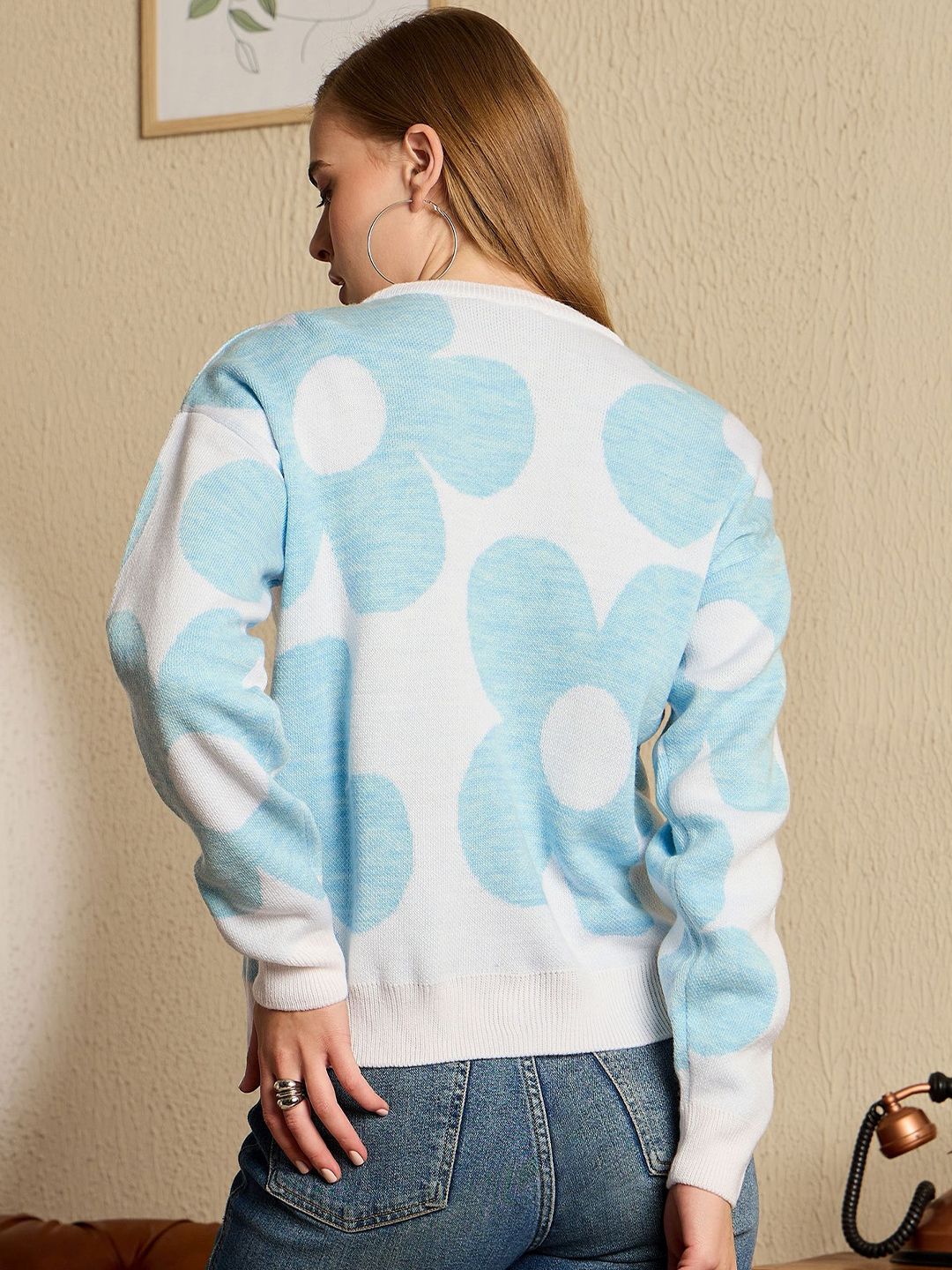 Berrylush Women Floral Printed Pullover Sweaters