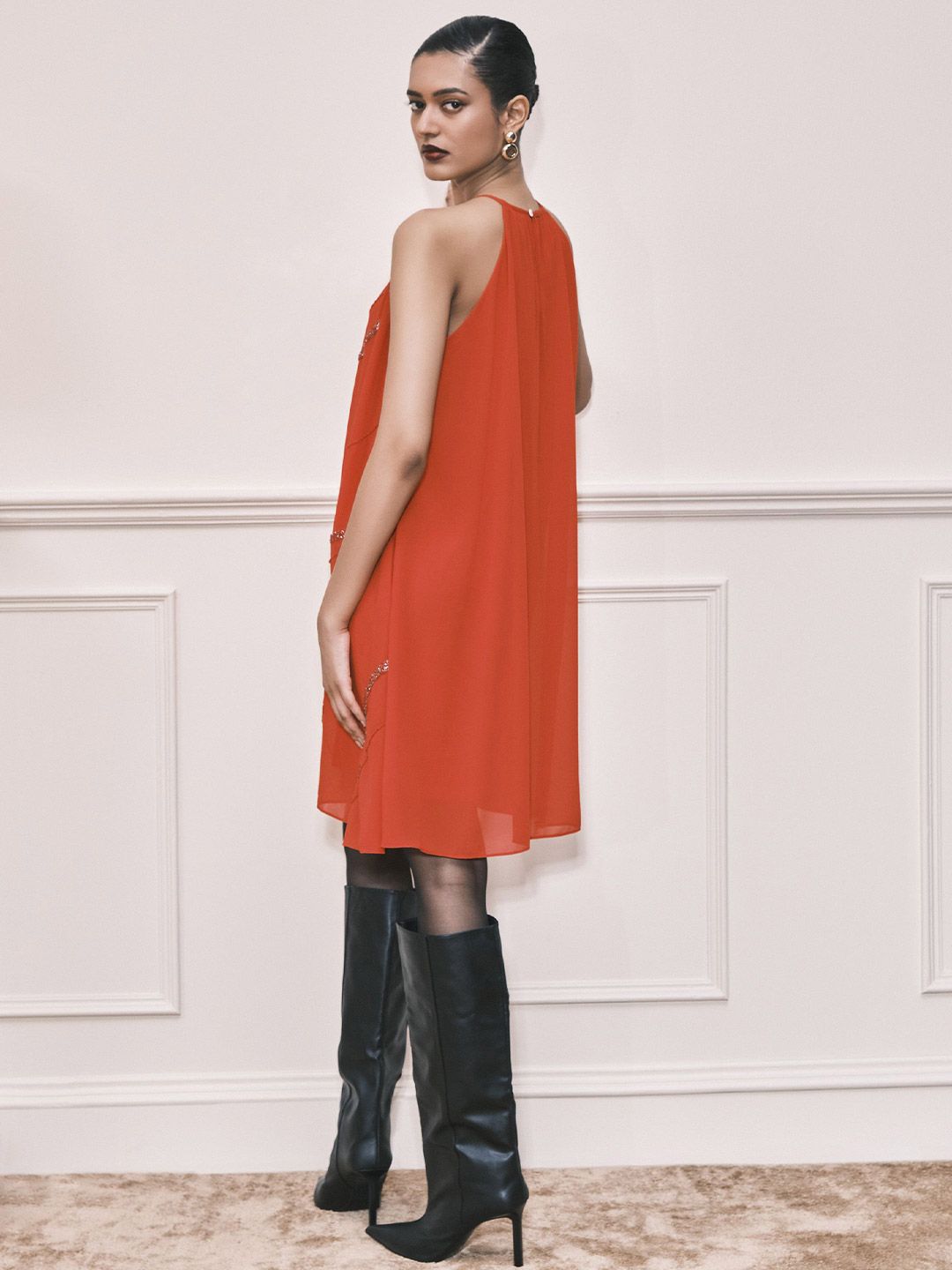 AND Women Halter Neck A-Line Dress