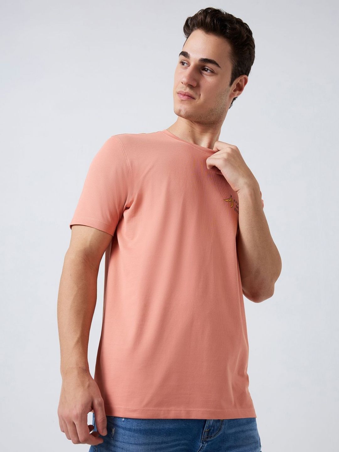 SPYKAR Men Typography Printed Round Neck Cotton Slim Fit T-shirt