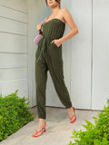 DressBerry Effortless Elegance Strapless Waist Tie-Up Bandeau Jumpsuit