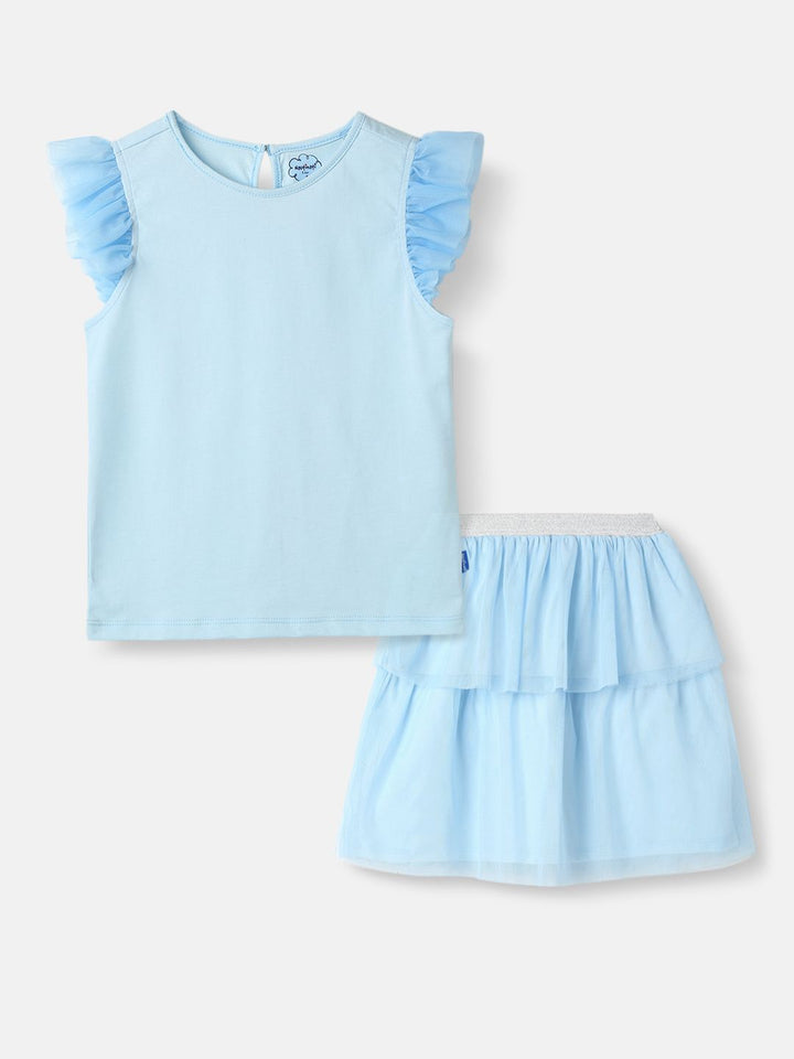 Nauti Nati Girls Pure Cotton Top With Skirt