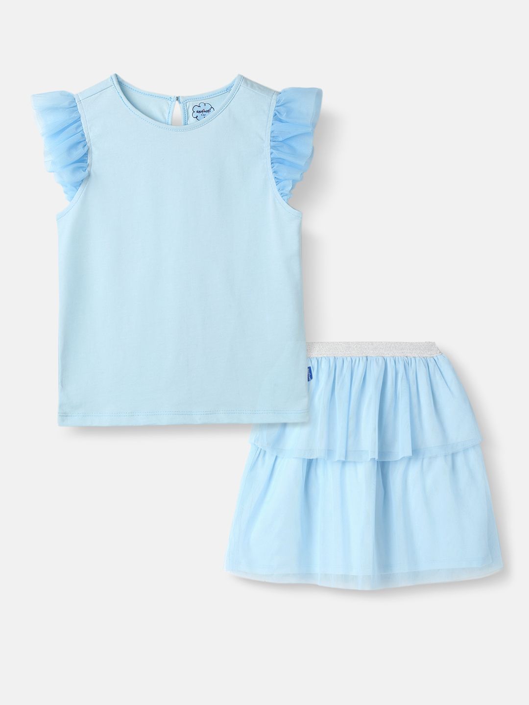 Nauti Nati Girls Pure Cotton Top With Skirt