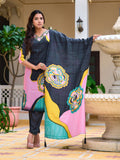KALINI Floral Embroidered Thread Work Straight Kurta With Trousers & Dupatta