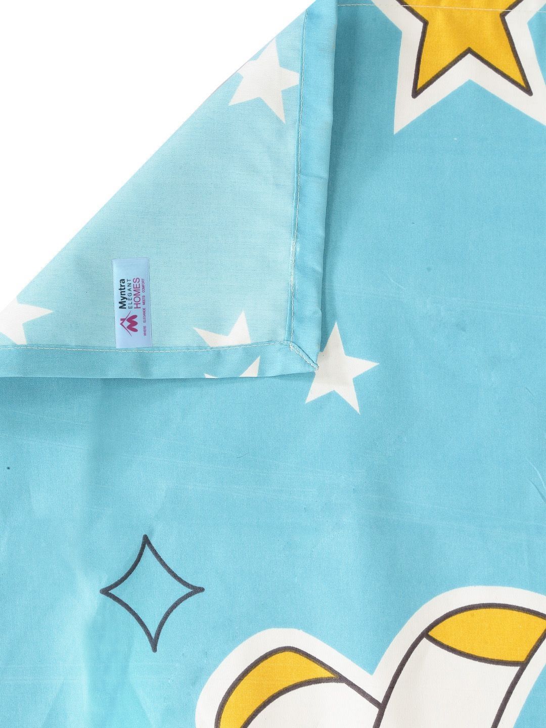 Myntra Elegant Homes Blue Cartoon Characters Polycotton 300 TC King Fine Bedsheet with 2 Pillow Covers-98 x 87 inches