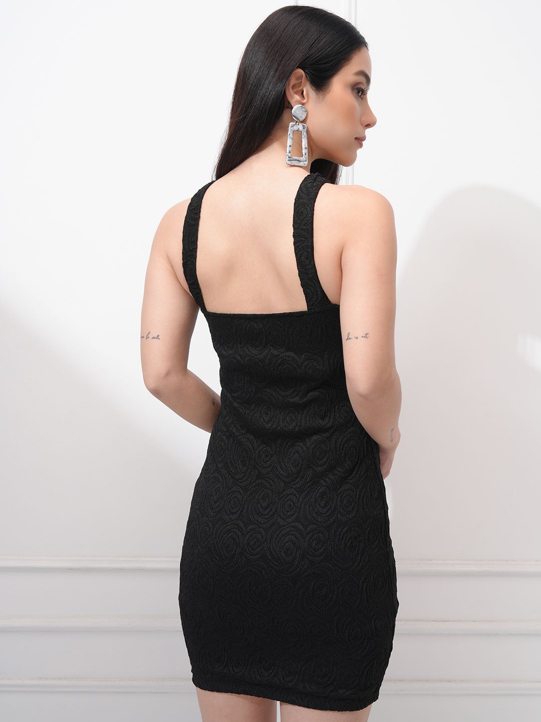 ESPYR By Tokyo Talkies Women Rose Mesh Bodycon Strappy Dress