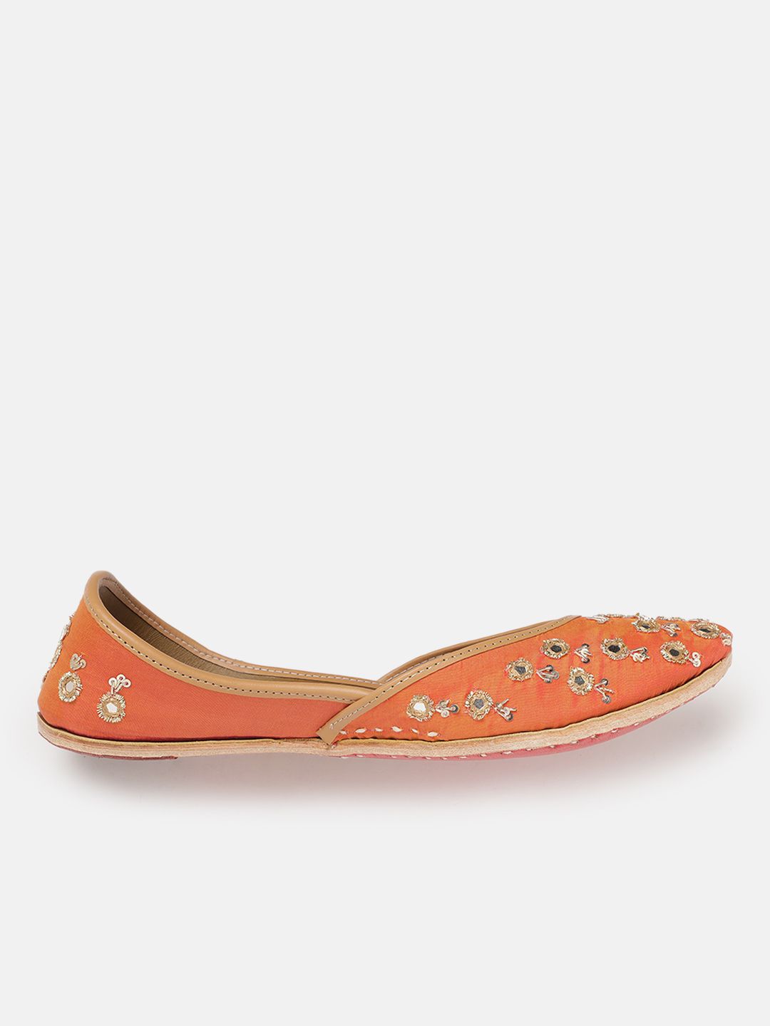 House of Pataudi Women Embellished Leather Mojaris
