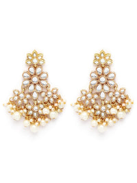 Karatcart Kundan-berlapis emas Kundan & Pearl Beaded Jewellery Set