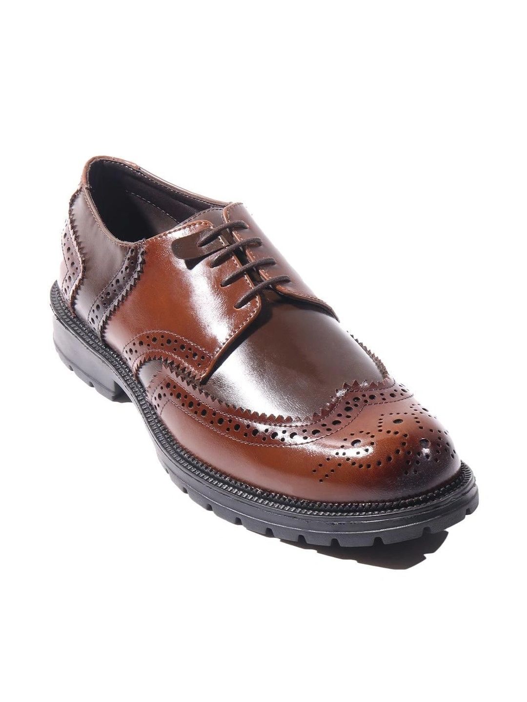 MONKSTORY Brown & Tan Atelier 1900 Wingtip Bicolor Lace-Ups Brogue