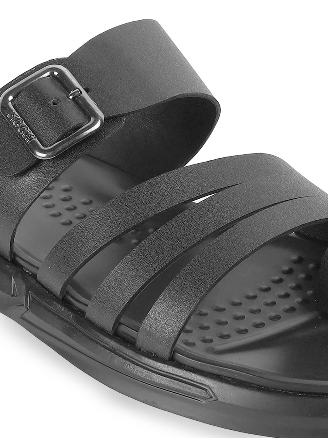 Mochi Men Leather Comfort Sandals with Buckle
