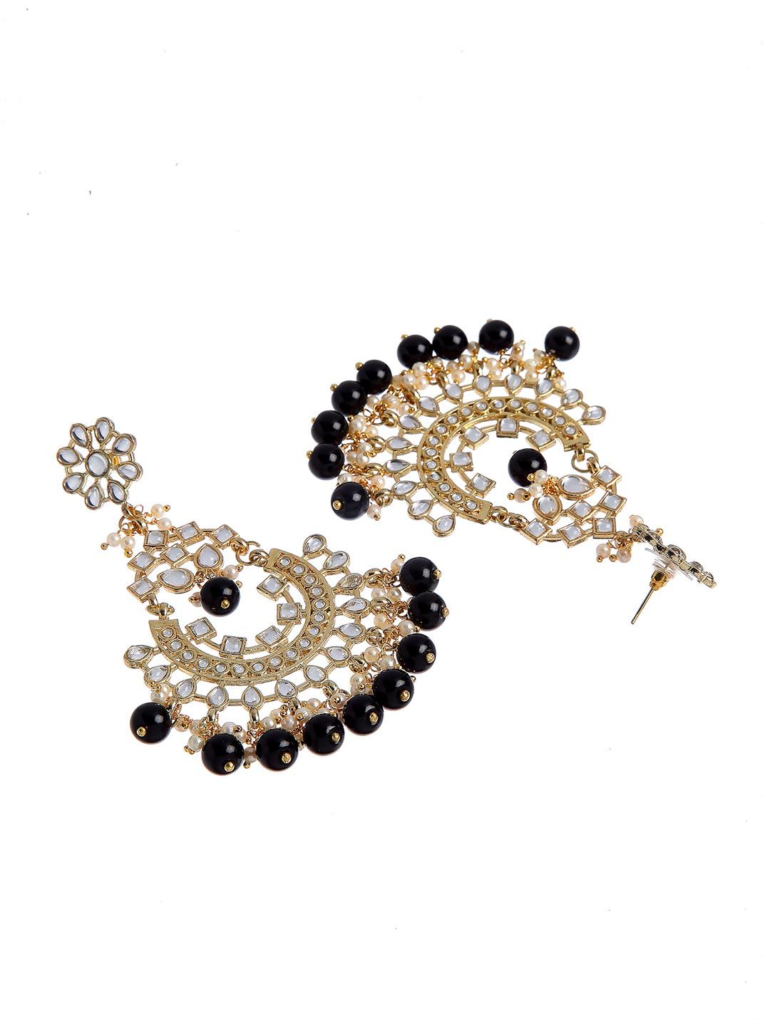KARATCART Black Gold Plated Classic Chandbalis Earrings