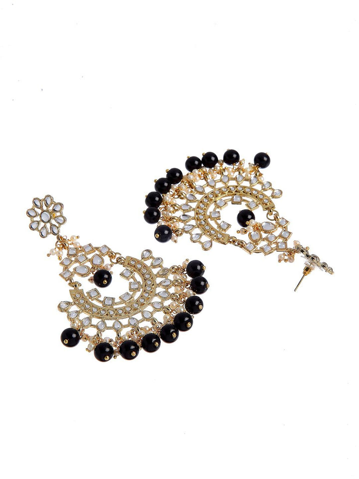 KARATCART Black Gold Plated Classic Chandbalis Earrings