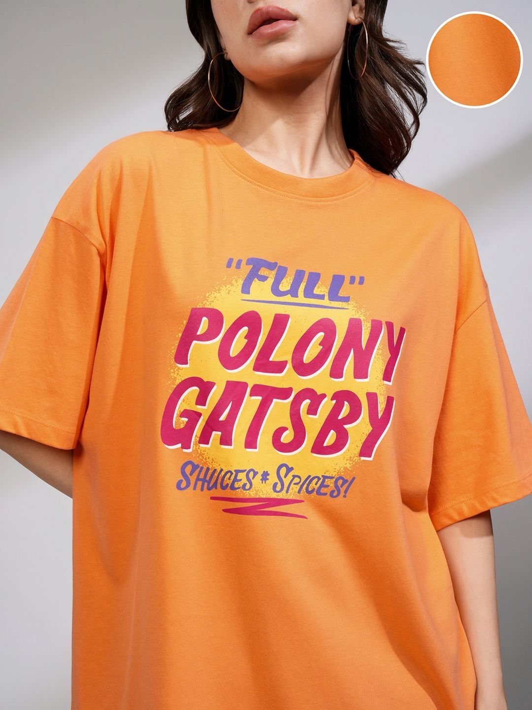 Street By Tokyo Talkies Women Typography Printed Round Neck Oversized T-shirt
