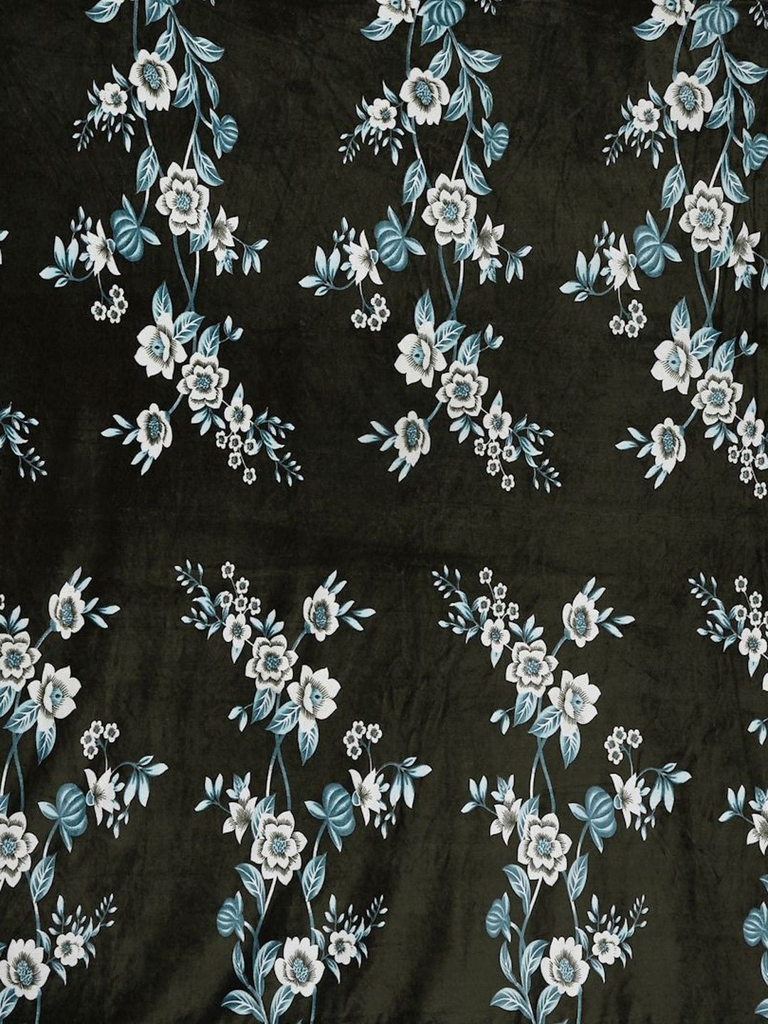 Myntra Elegant Homes Olive Floral Woolen 300 TC King Bedsheet with 2 Pillow Covers