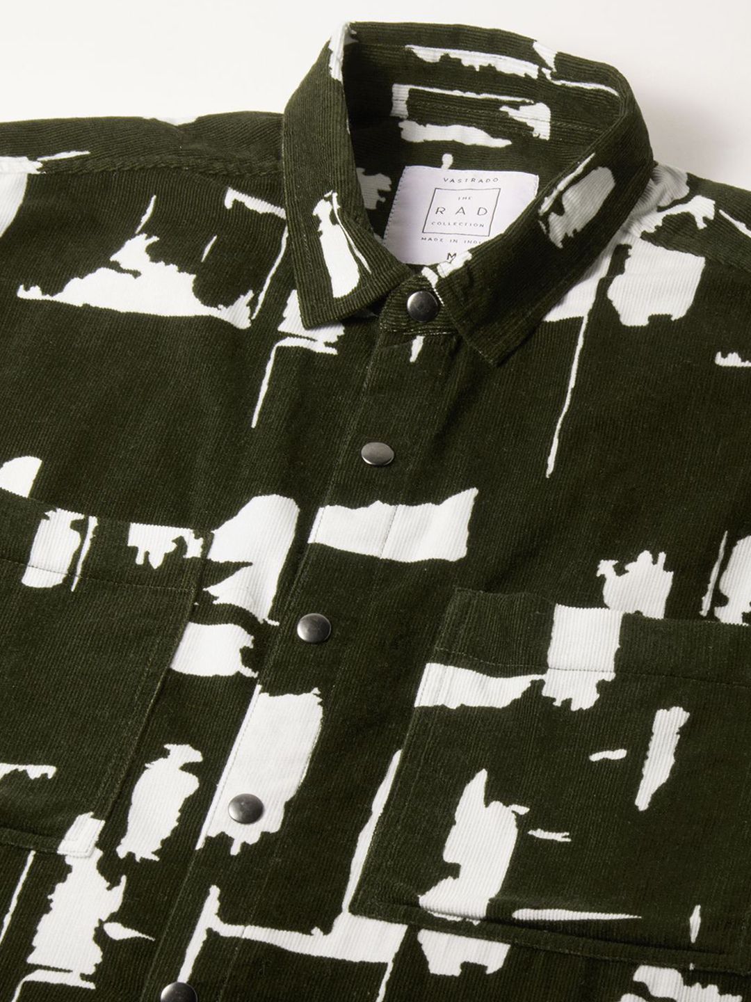 VASTRADO Men Classic Spread Collar Abstract Printed Cotton Slim Fit Casual Shirt