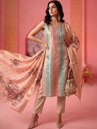 Mamicha Women Regular Thread Work Kurta with Trousers & With Dupatta