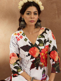 Indo Era Women Floral Printed Regular Kurta with Trousers