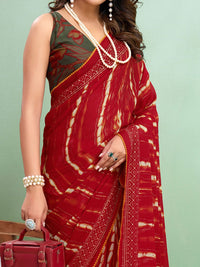 Saree mall Women Block Print Sarees With Blouse Piece