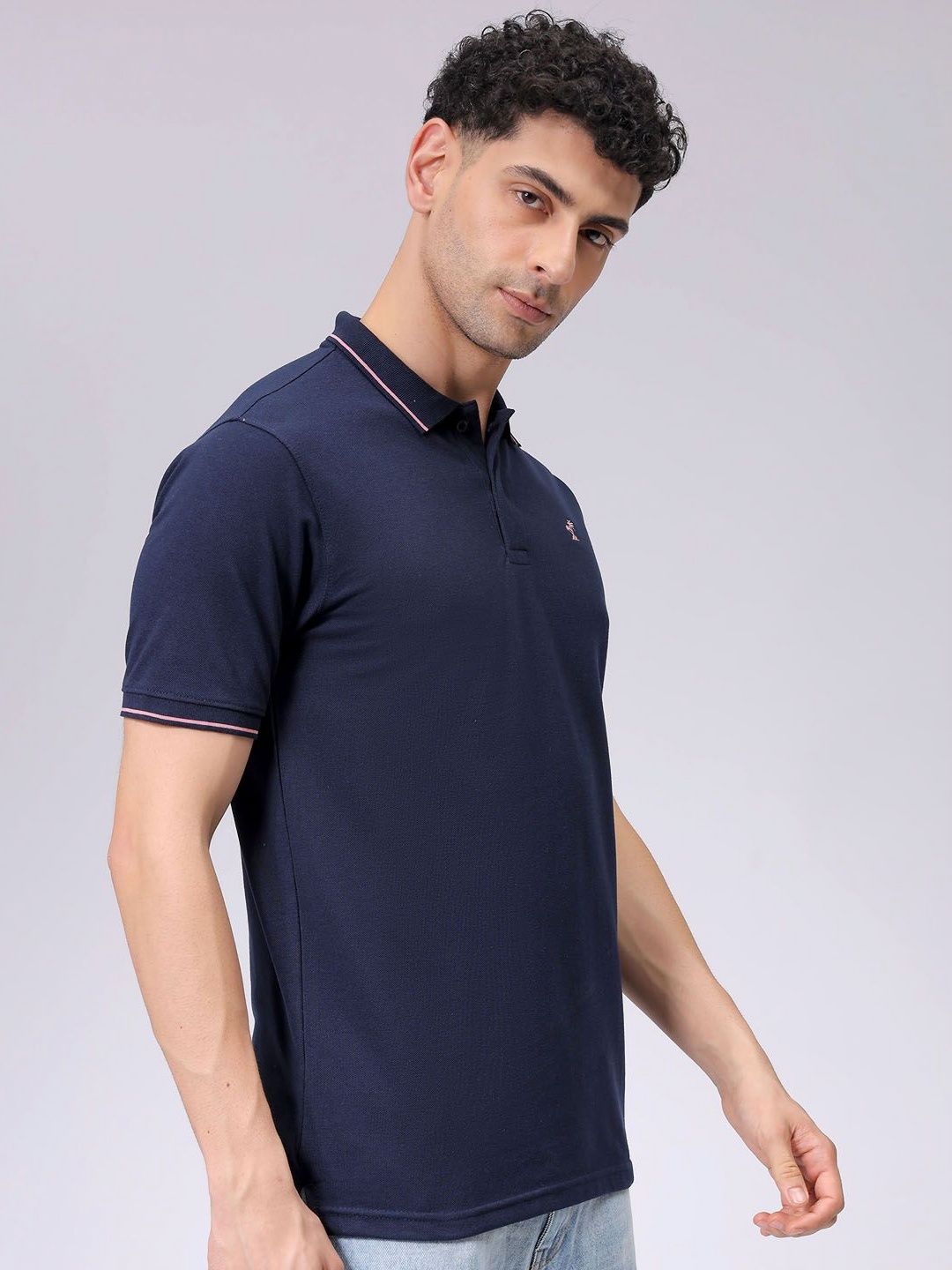 The Indian Garage Co Men Polo Collar Applique T-shirt