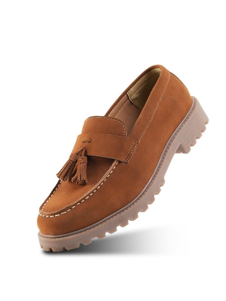MONKSTORY Cosmopolitan Rugged Tassel Loafers - Tan