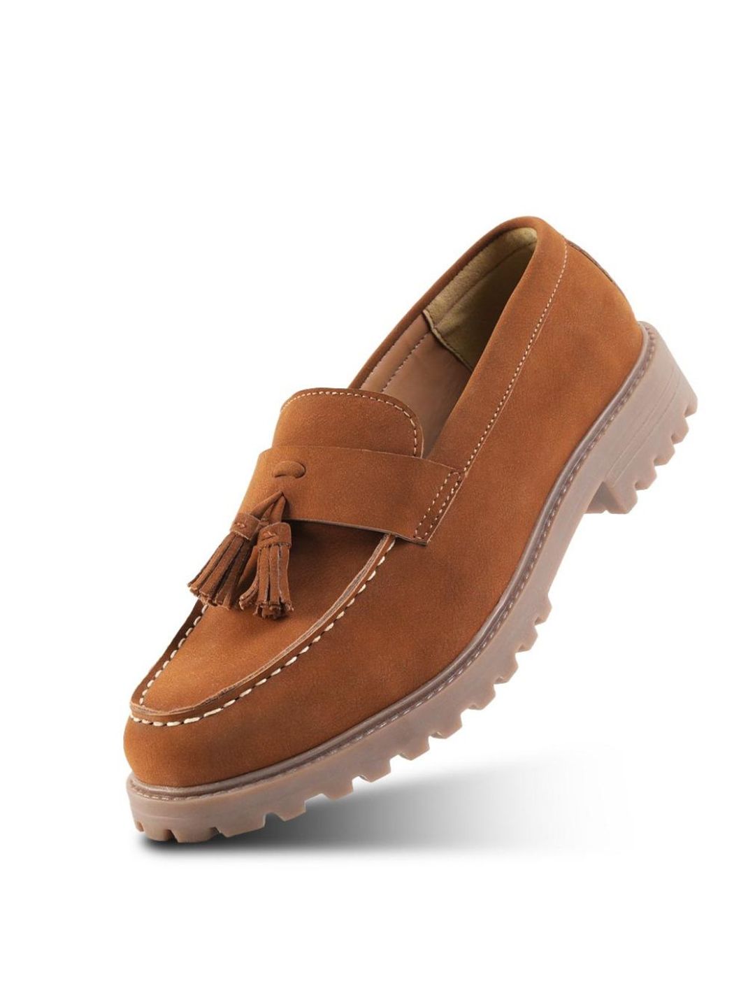 MONKSTORY Cosmopolitan Rugged Tassel Loafers - Tan